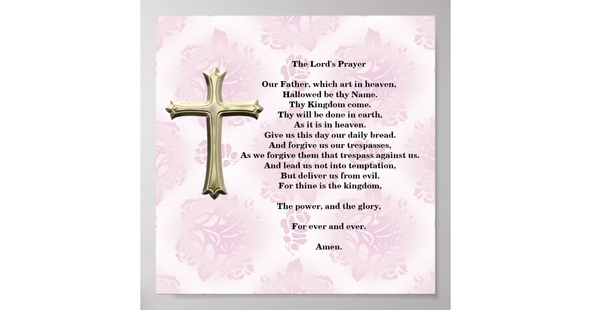 The Lord's Prayer (pink) Poster | Zazzle