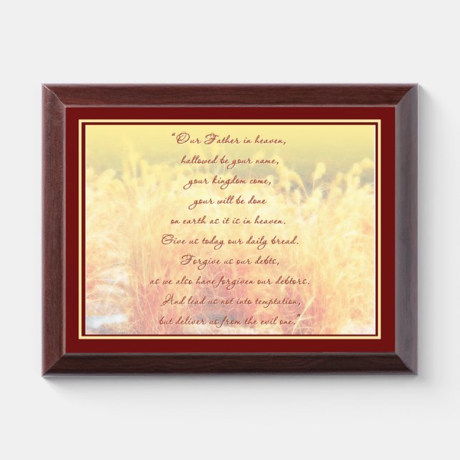 The Lord's prayer Plaque (Horizontal)