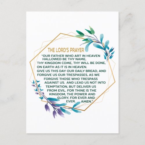 The Lords Prayer Postcard
