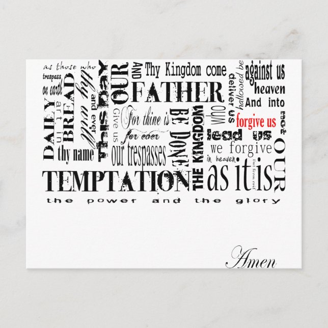 The Lords Prayer Postcard (Front)