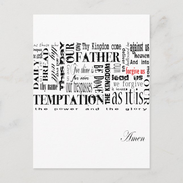 The Lords Prayer Postcard (Front)