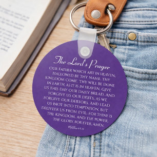 The Lord's Prayer Purple Keychain