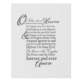 The Lords Prayer Scripture Art Wall Canvas