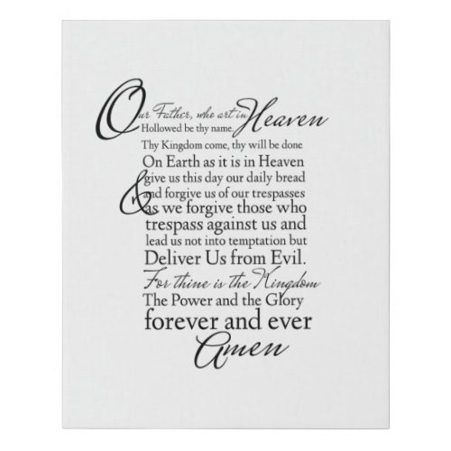 The Lords Prayer Scripture Art Wall Canvas
