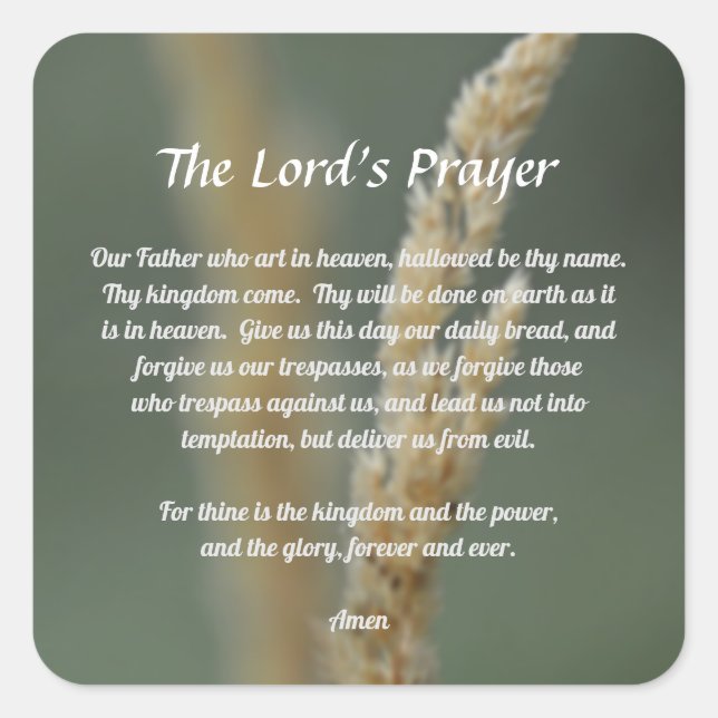 The Lord's Prayer Square Sticker (Front)