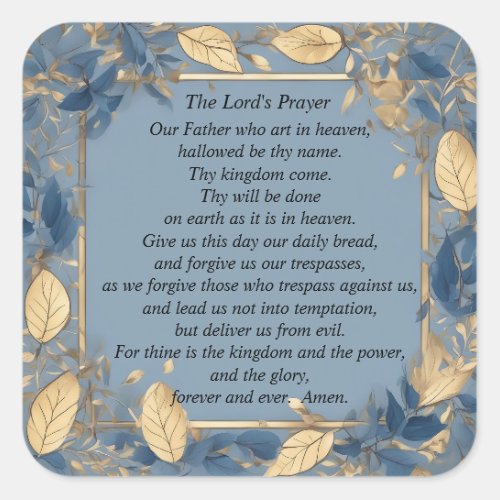 The Lords Prayer Square Sticker