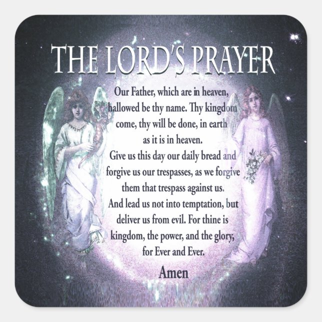 The Lord's Prayer Square Sticker (Front)