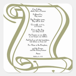 The Lords Prayer Square Sticker