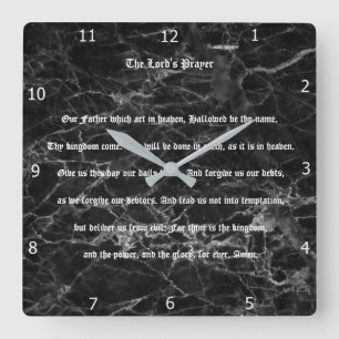 THE LORD'S PRAYER SQUARE WALL CLOCK