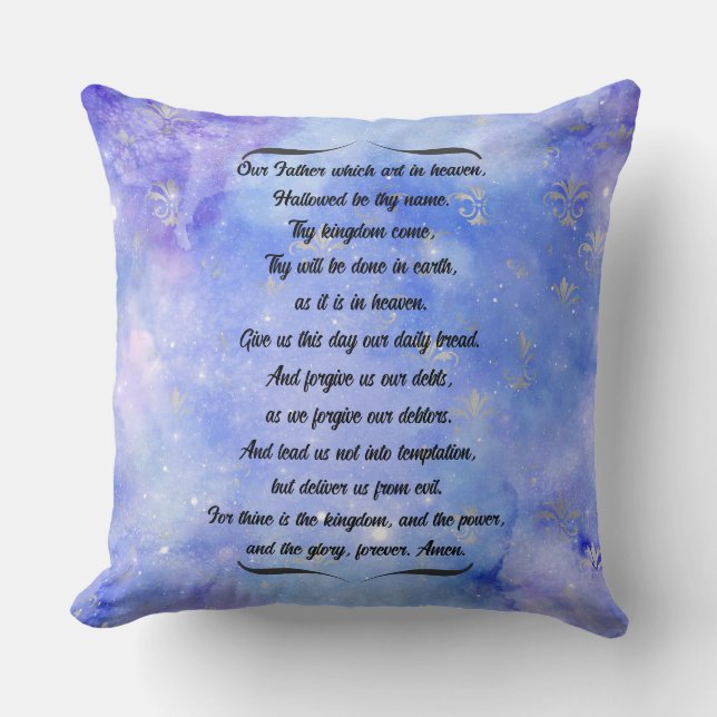 The Lords Prayer Throw Pillow (Front)