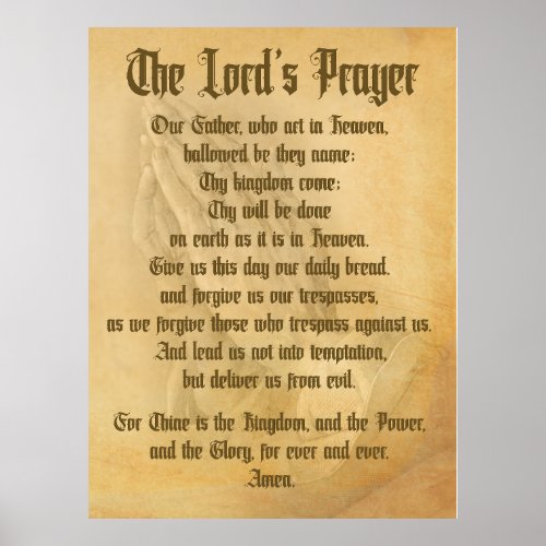 The Lords Prayer Traditional Poster