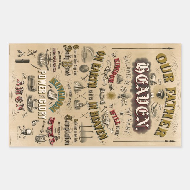 The Lord's Prayer Vintage Custom Sticker (Front)