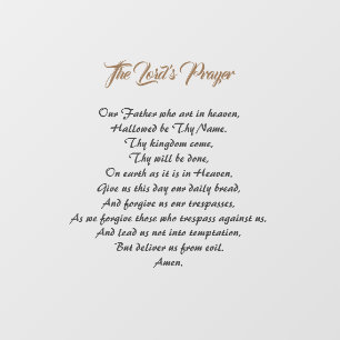 The Lord's Prayer Wall Decal Clear Background