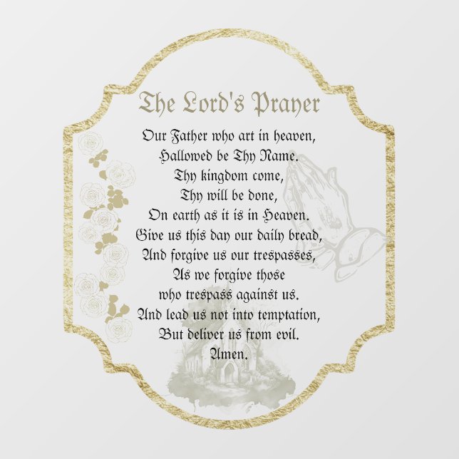 The Lord's Prayer Wall Decal Clear Background (Front)