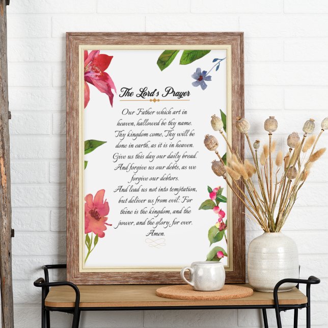The Lord's Prayer Watercolor Wall Art Poster (Creator Uploaded)