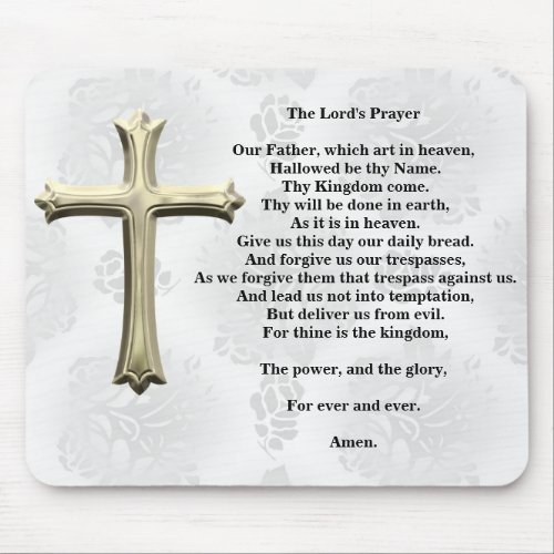 The Lords Prayer white Mouse Pad