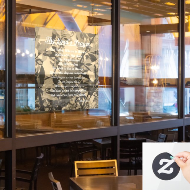 The Lords Prayer Window Cling (Restaurant Window)