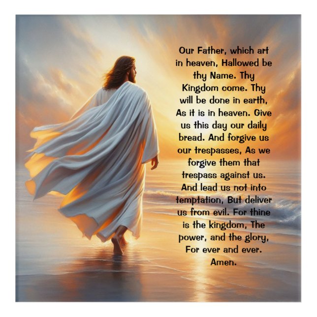 The Lord's Prayer with Divine Light Acrylic Print (Front)