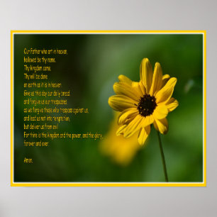The Lord's Prayer with flower Poster