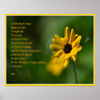 The Lord's Prayer with flower Poster