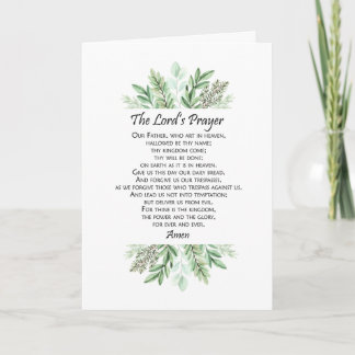 The Lord's Prayer with Greenery ~ Matthew 6:9-13 Card