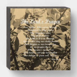 The Lords Prayer Wooden Box Sign