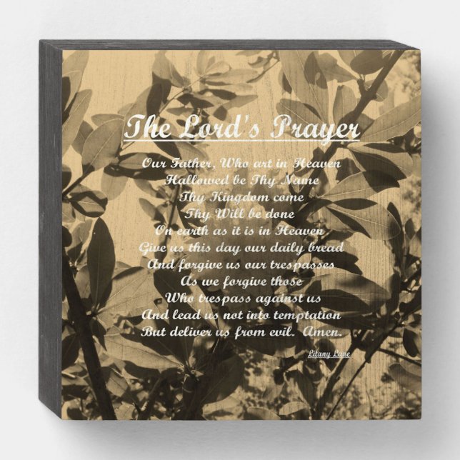 The Lords Prayer Wooden Box Sign (Front Horizontal)