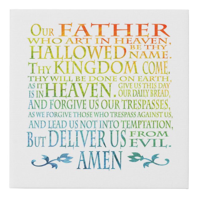 The Lord's Prayer Wrapped Canvas Art  (Front)