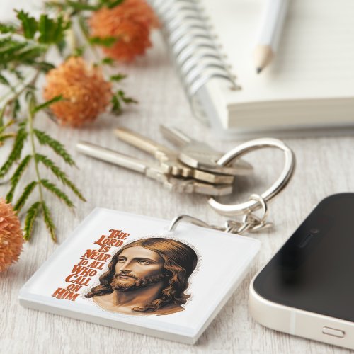 The Lords Presence Jesus Responds to All Who Call Keychain