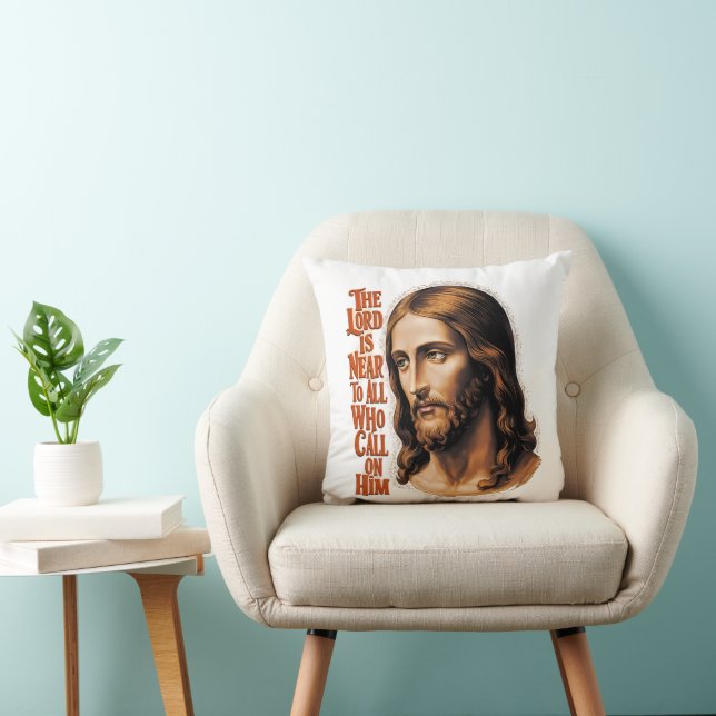 The Lords Presence: Jesus Responds to All Who Call Throw Pillow (Chair)
