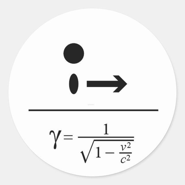 The Lorentz Factor Classic Round Sticker (Front)