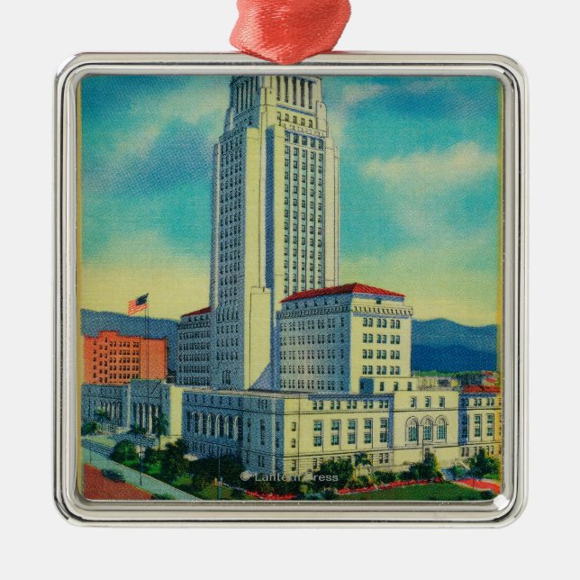 The Los Angeles City Hall Metal Ornament (Front)