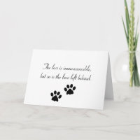 The loss is immeasureable... Sympathy Card