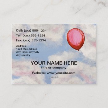 The Lost Balloon (party Suppliers / Entertainer) Business Card by TheWhippingPost at Zazzle