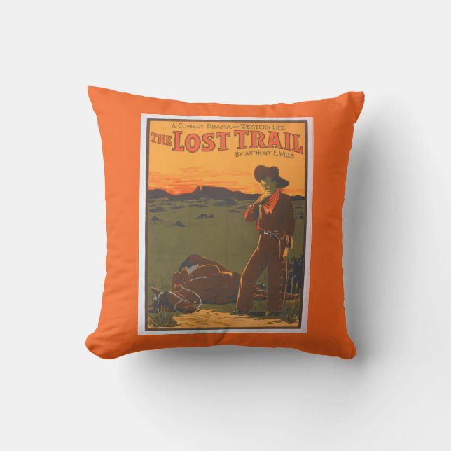 The Lost Trail - Comedy Drama Western Life Throw Pillow (Front)