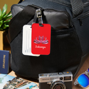 The lotus flower personalized luggage tag