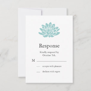 The Lotus Flower RSVP (turquoise) Card
