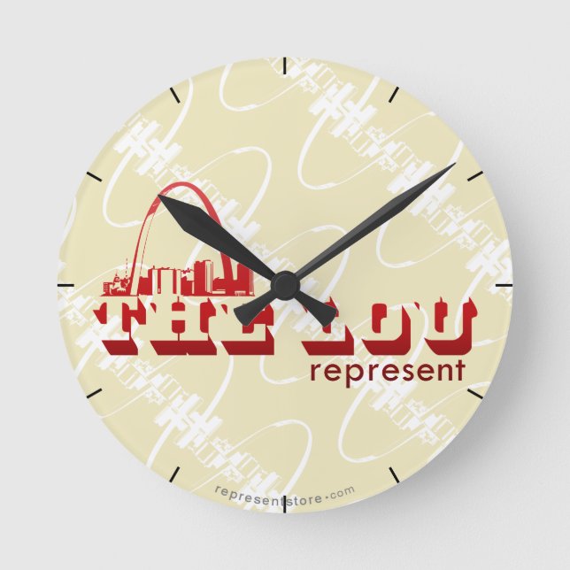 The Lou St. Louis Represent Round Clock (Front)