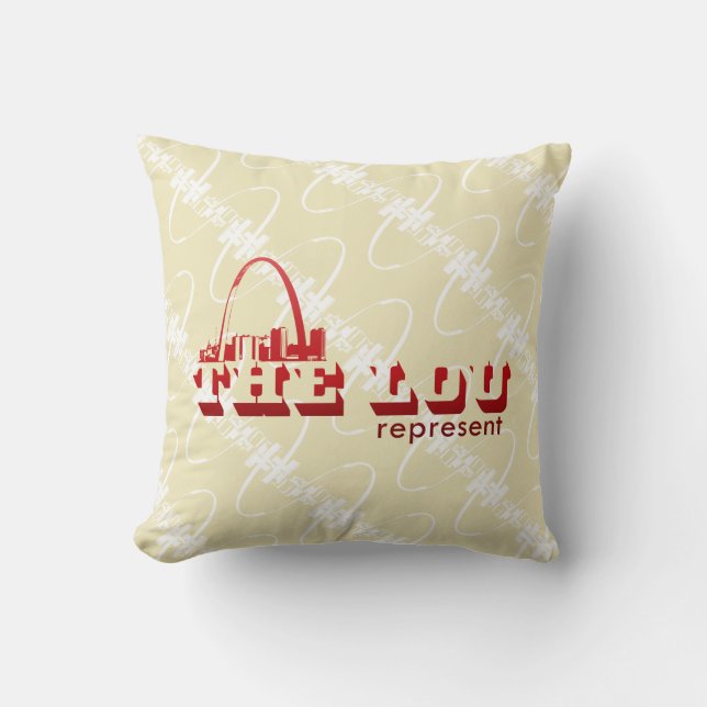 The Lou St. Louis Represent Throw Pillow (Front)