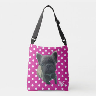 The Louis Crossbody Tote in Bright Pink and White