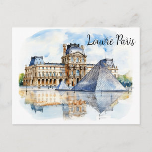 The Louvre and Its Iconic Pyramid Postcard