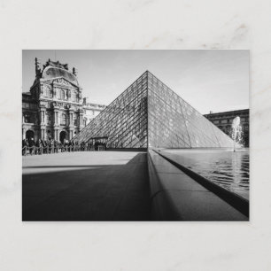 The Louvre in BW Postcard