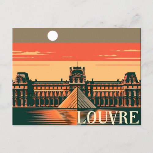 The Louvre Parisian Elegance and Cultural Grandeu Holiday Postcard