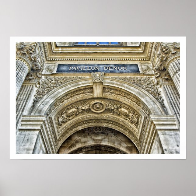 The Louvre, Pavillon Denon Archway, Paris Poster (Front)