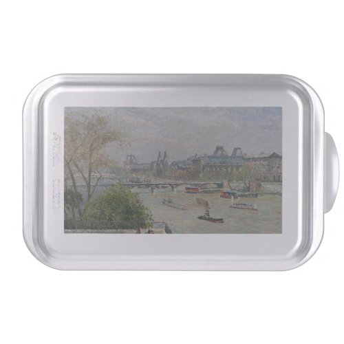 The Louvre Spring  Camille Pissarro     Cake Pan