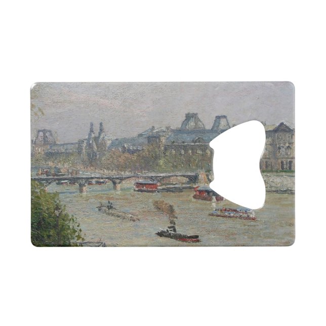 The Louvre, Spring  Camille Pissarro  Credit Card Bottle Opener (Front (Horizontal))