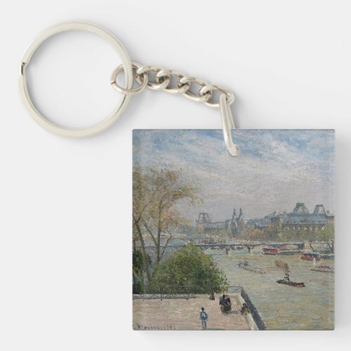 The Louvre Spring  Camille Pissarro   Keychain