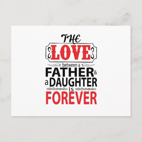 The love between a father and daughter postcard