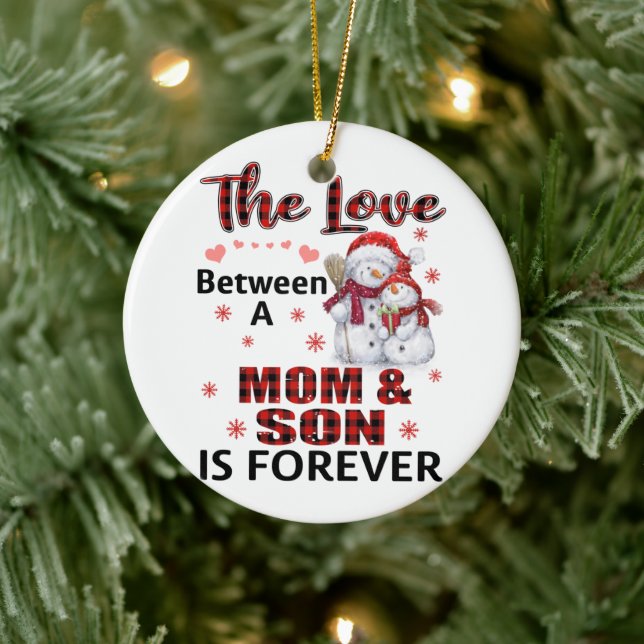 The love between a mom and son ceramic ornament (Tree)