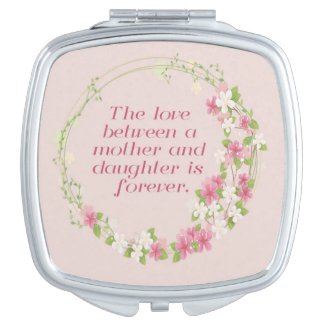 The Love Between a Mother and Daughter Compact Makeup Mirror